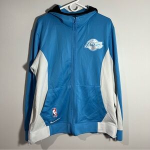 Nike NBA LA Los Angeles Lakers Blue White Long Sleeve Full Zip Jacket Mens Large